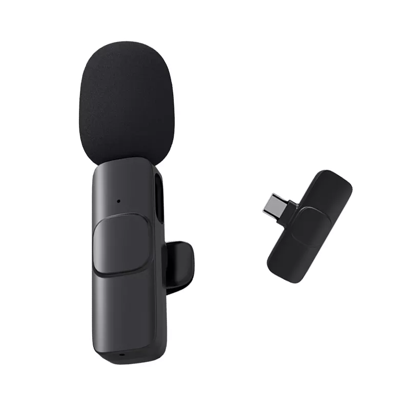 Dual K9 Small Type-C Tube Live Mini Clip Lavalier Collar Lapel 2.4g Wireless Mic Microphone for mobile phone camera vlogging