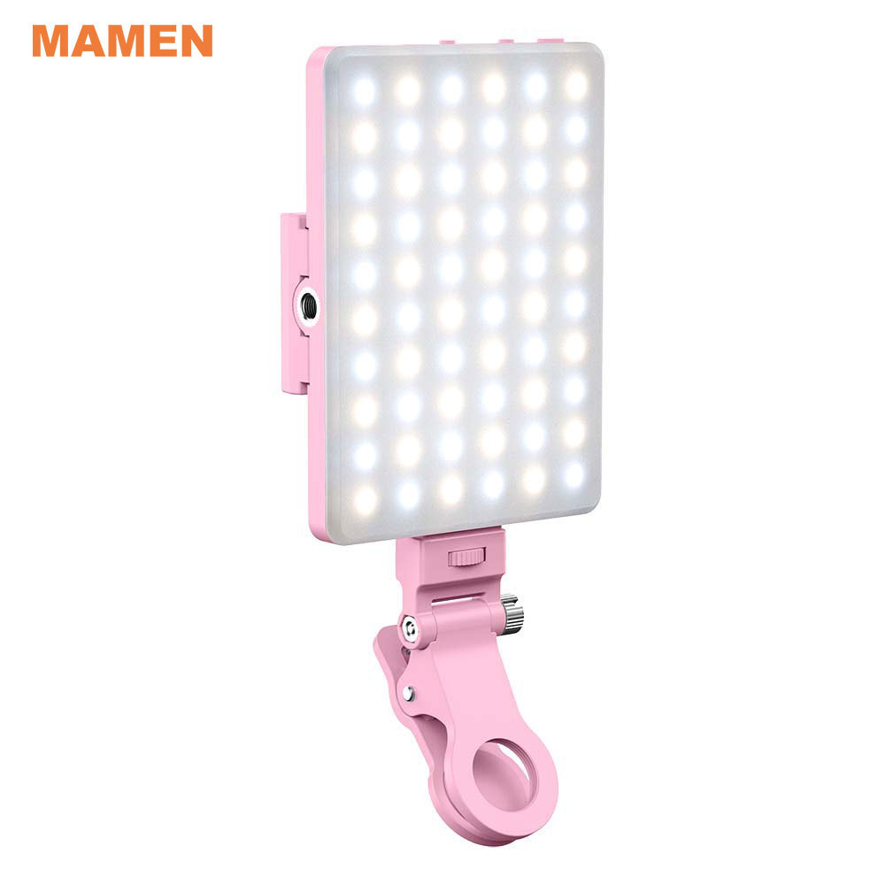 Mamen Bi Color Conference Lighting Fill Photography Led Light Smartphone Clip Video LED Camera Light