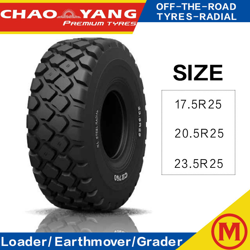 Chaoyang brand  earthmover grader loader tires 23.5-25 CB760 17.5R25 20.5R25 23.5R25 radial OTR tyre loader tire