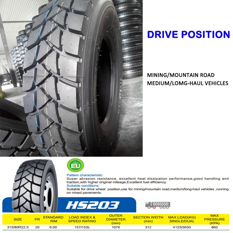 cheap price truck bus tyre HS203 315/80R22.5 295/80R22.5