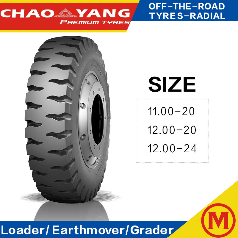 Chaoyang brand loader earthmover grader CL710 11.00-20 12.00-20 12.00-24 OTR radial off road tires