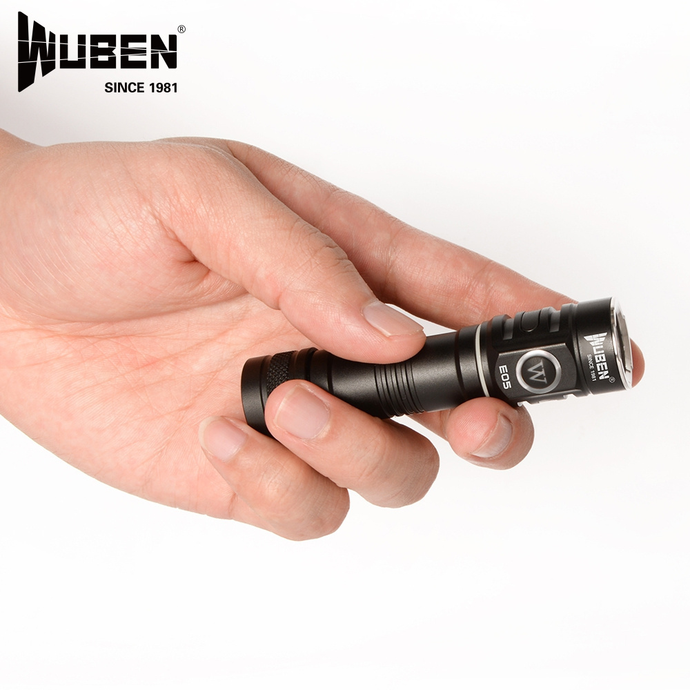 WUBEN E05 EDC flashlight 900LM 130meters 6 modes XPL LED Magnetic tailcap Double way clip included 14500 battery torch