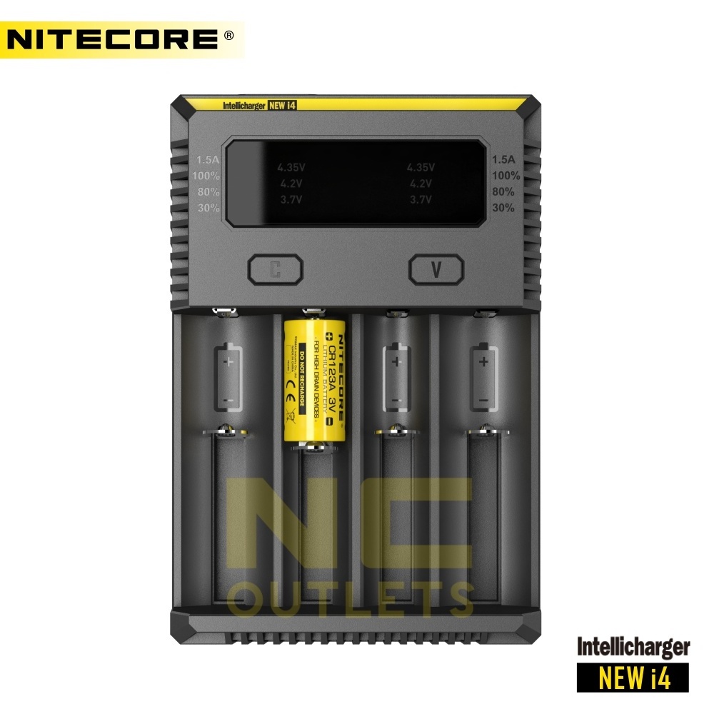 Nitecore new i4 EU AU UK US plug IMR Li ion AA 18650 DC 12V universal rohs battery charger