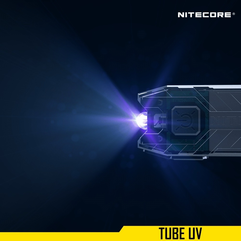 NITECORE TUBE UV 500mW 365nm wavelength ultraviolet LED USB rechargeable money detector keychain uv flashlight