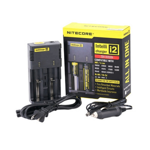 NITECORE i2 intellicharger EU AU UK US plug AAA Li-ion 16340 RCR123A 18650 battery Charger Car Adapter