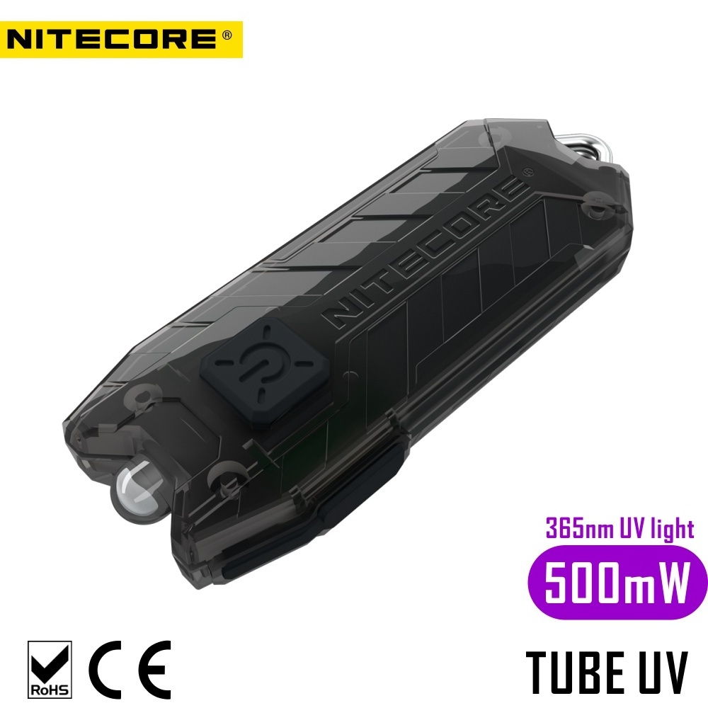 NITECORE TUBE UV 500mW 365nm wavelength ultraviolet LED USB rechargeable money detector keychain uv flashlight