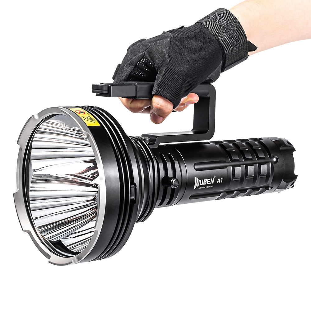 Wuben A1 Super Bright Powerful 20000 Lumens Long Range Search Light Spotlight Led Flashlight 4xSBT90 torch