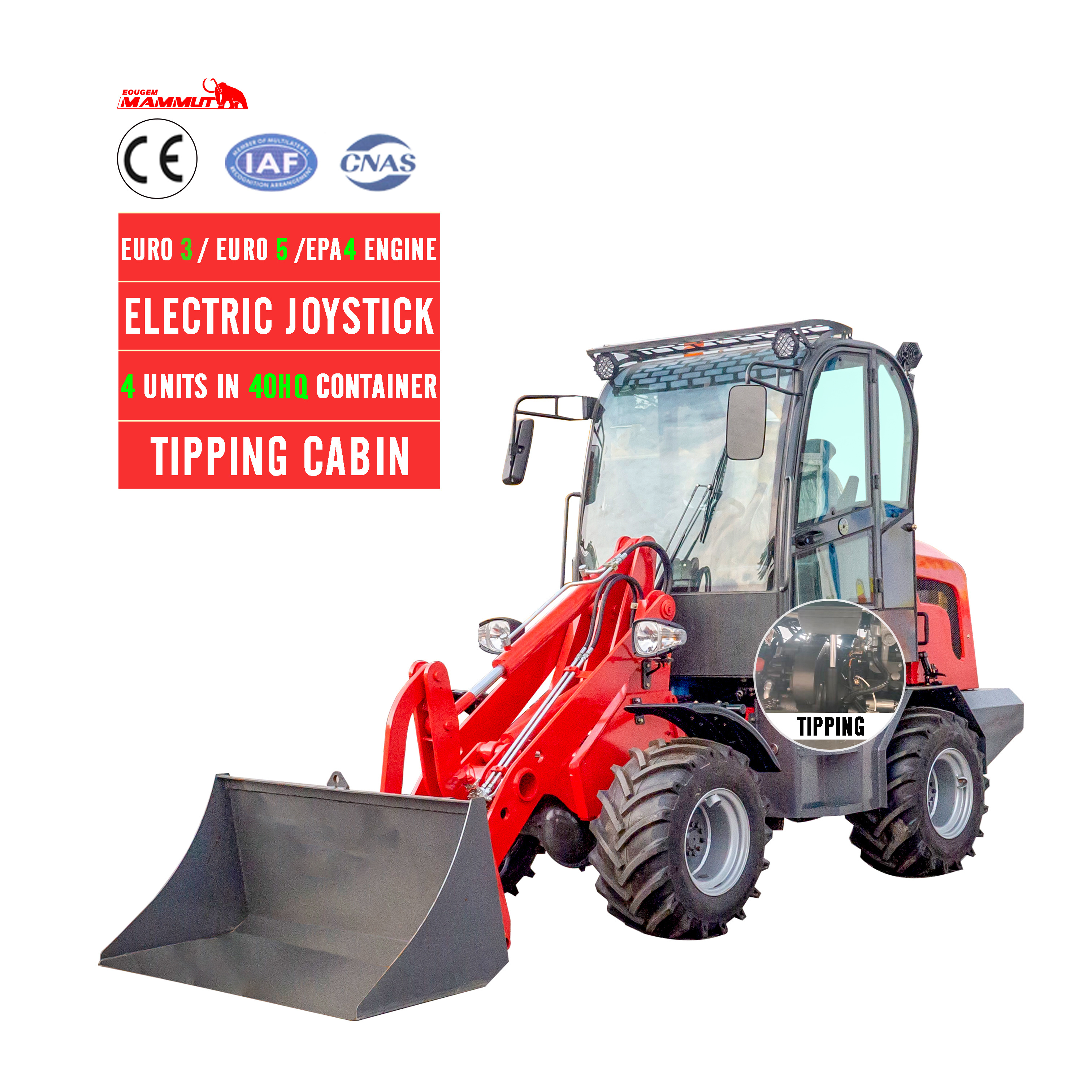 front end loader EPA4 US CANADA 1000kg 1ton  WL12 compact small mini wheel loader loaders