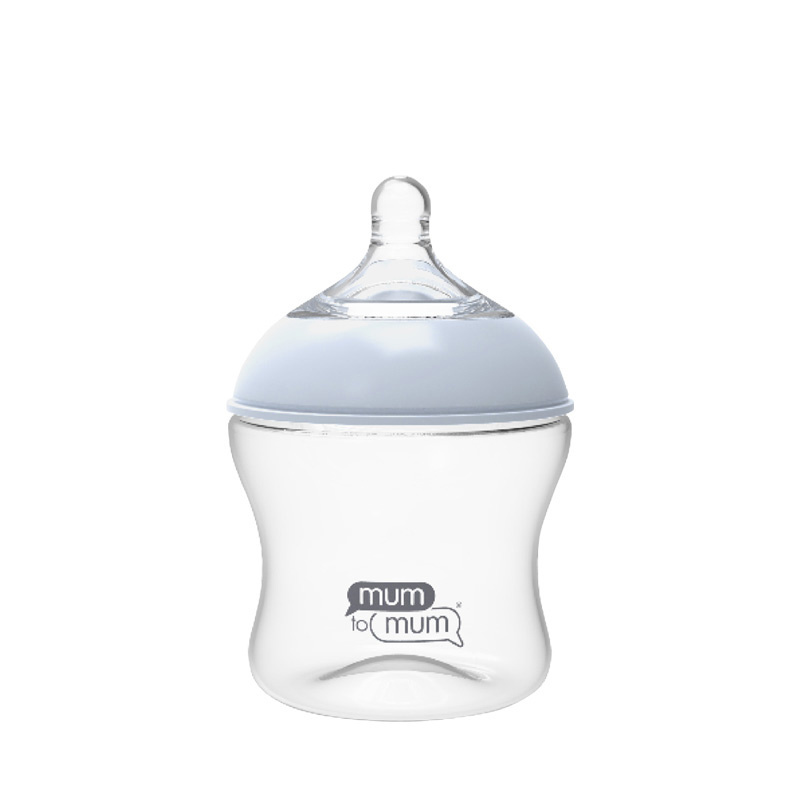 Portable 160ml/240ml 0-12 Months Baby Feeding Profuct Hands Free anti colic Glass Baby Milk Feeding drink Food Bottle with Cover