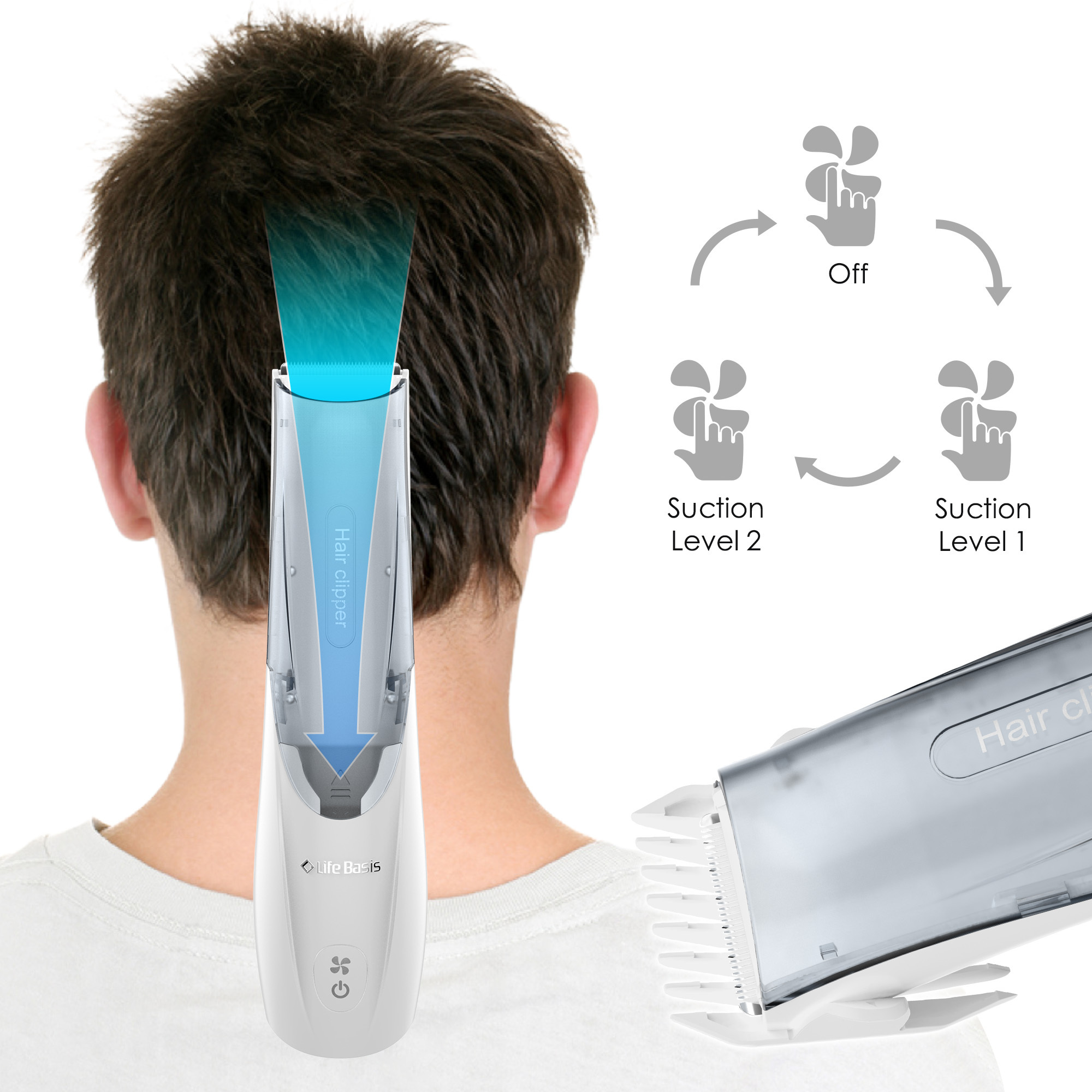 Cordless electric vacuum baby hair trimmer clippers