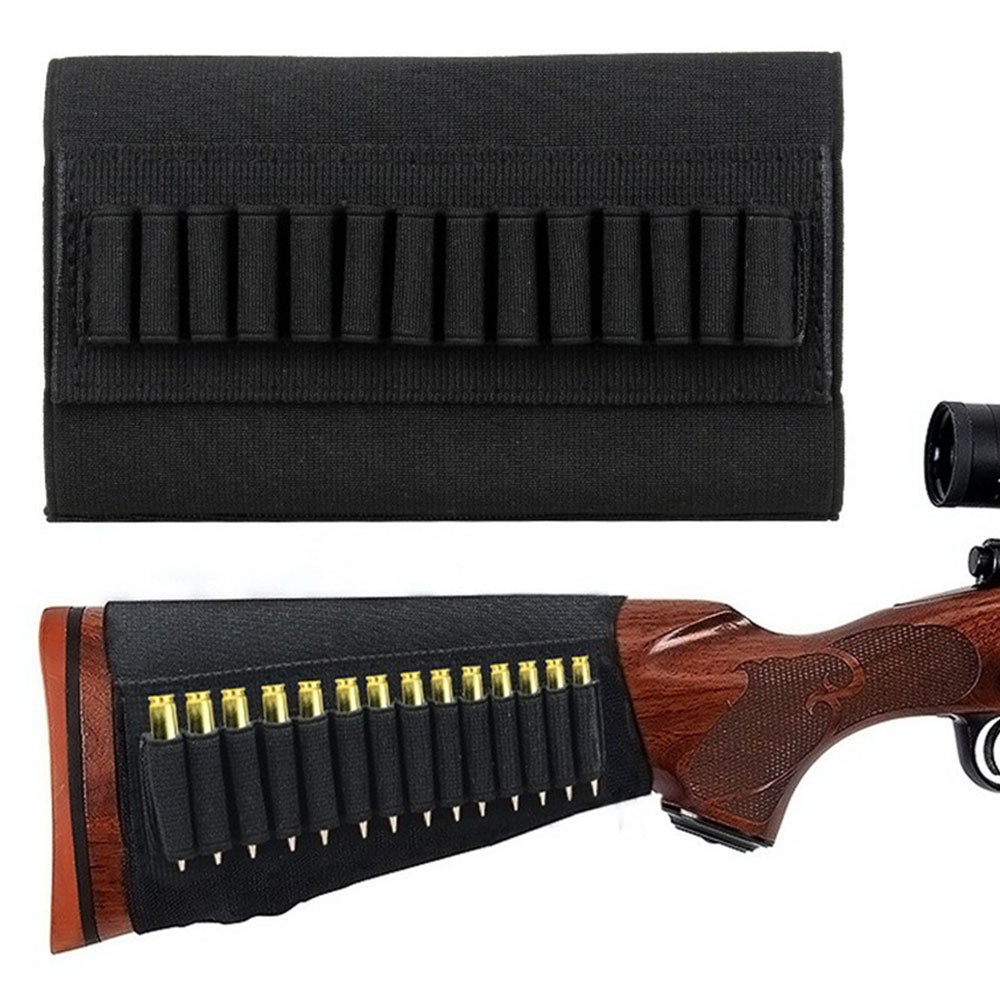 Customized 14 Rounds Bullet Holder Butt stock Ammo Pouch Shell Holder for Outdoor Hunting