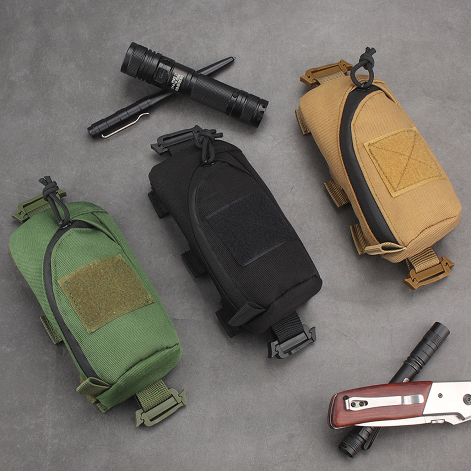 Custom Tactical Molle Pouch with Shoulder Strap Compact Bag for Knife Flashlight EDC Hunting Pouch