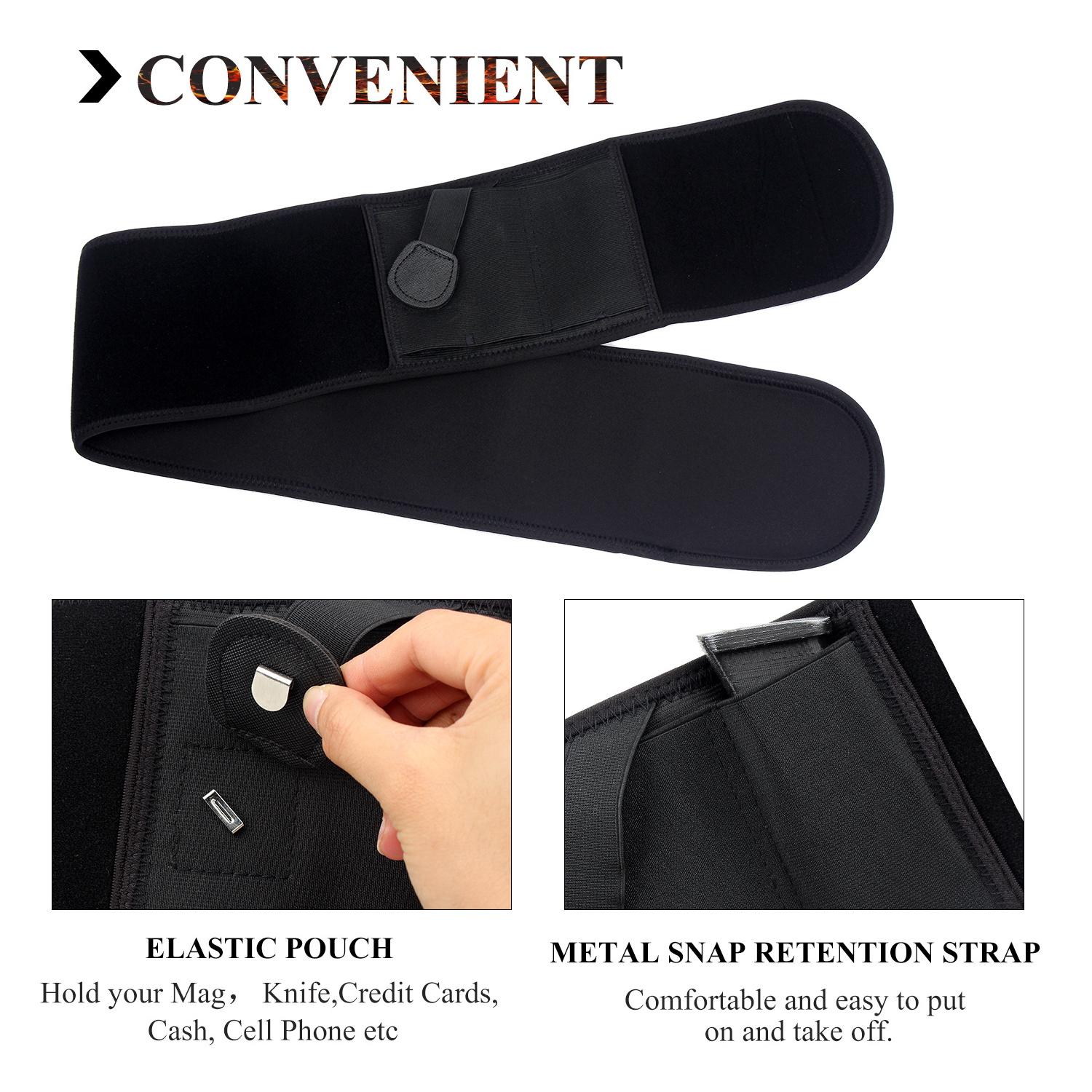 Concealed Carry Tactical Gun Holster Belly Band Magnetic Hand Waistband for Men and Women for Hunting Accessories