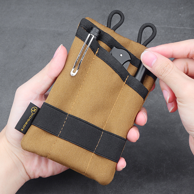 Custom EDC Tactical Small Wallet Organizer Holder Bag Molle Pouch for Small Tool Knife Flashlight for Camping & Hiking