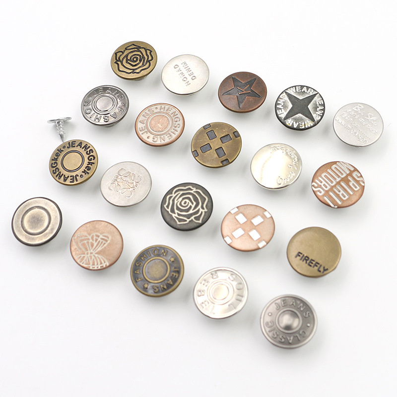 New Custom Design made brand logo engraved 17mm jeans buttons and rivets