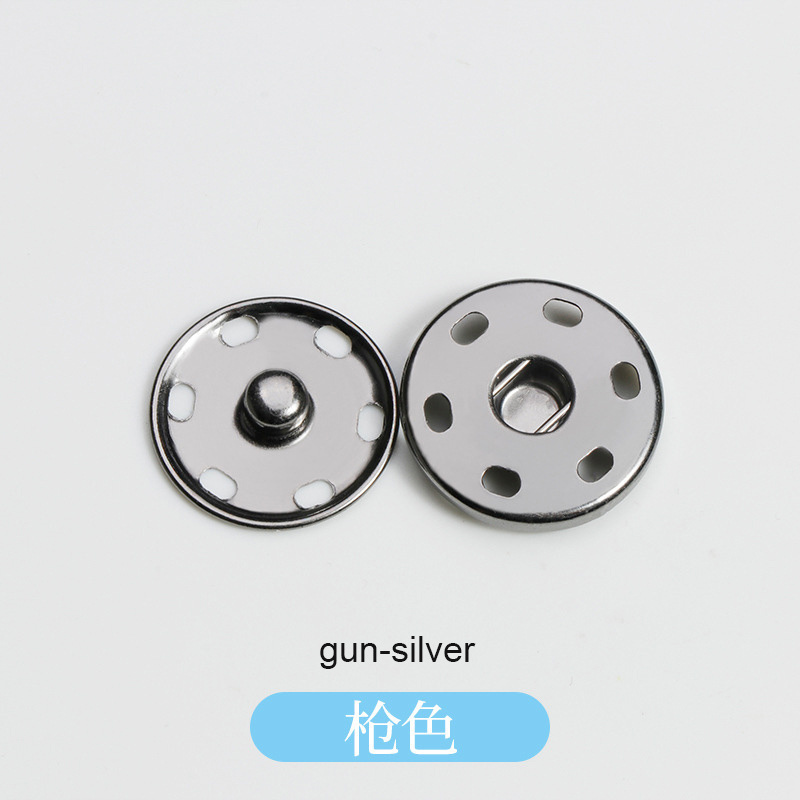 High quality invisible 8mm 15mm 17mm 25mm silver galvanized steel pressed sew on snap button for baby wear