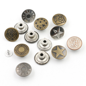 New Custom Design made brand logo engraved 17mm jeans buttons and rivets