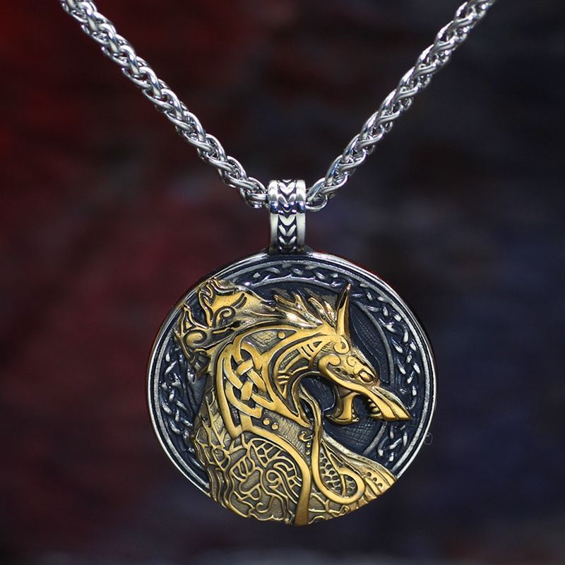 Stainless Steel Jewelry Viking Tree Of Life Necklace Snake Wolf Raven Pendant 18k Gold Plated Jewelry Keel Chain For Men