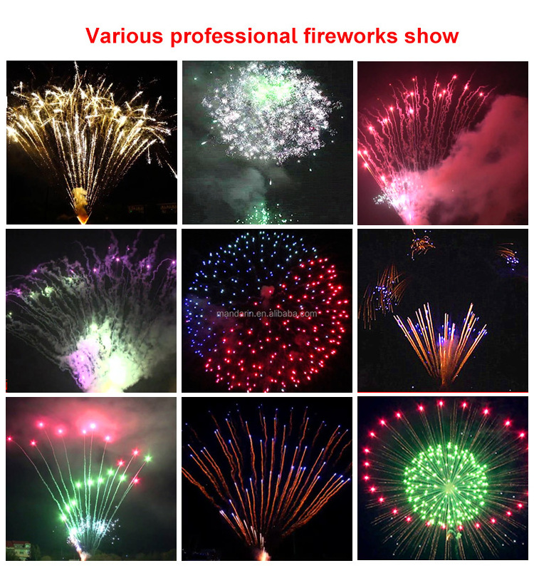 Mandarin party Pyrotechnics commercial fireworks 64 shots 1.3g professional fan fireworks cake