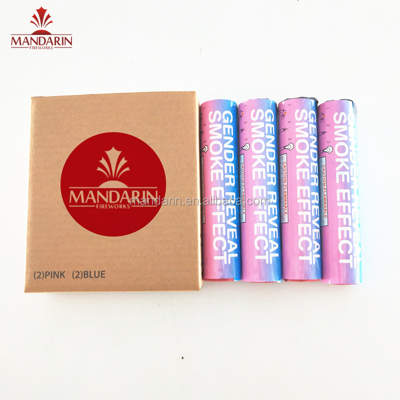 Blue or pink Gender party daytime color colour smoke flares fireworks smoke tube pyrotechnics gender reveal smoke grenades