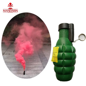 Two color change pull the lace smoke flare fireworks from Liuyang supplier smoke grenade