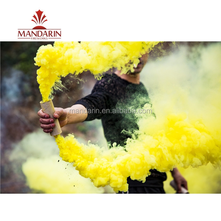 High quality Wire Pull daytime fireworks coloured smoke flare stick wedding photography