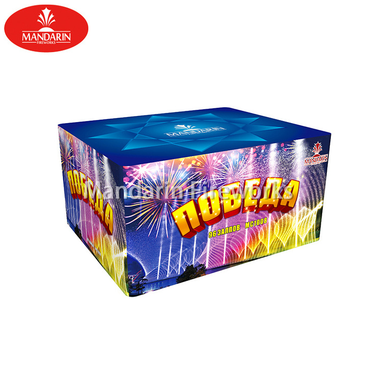 Mandarin pyrotechnics customized consumer fireworks 25 shots 500g salute daytime fireworks cake