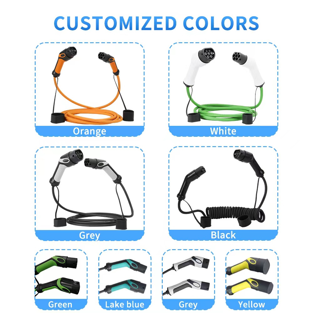 7kw 11kw  22kw 16A 32A three phase type2 to type2 ev charging cablet ype2 to type2 single cable