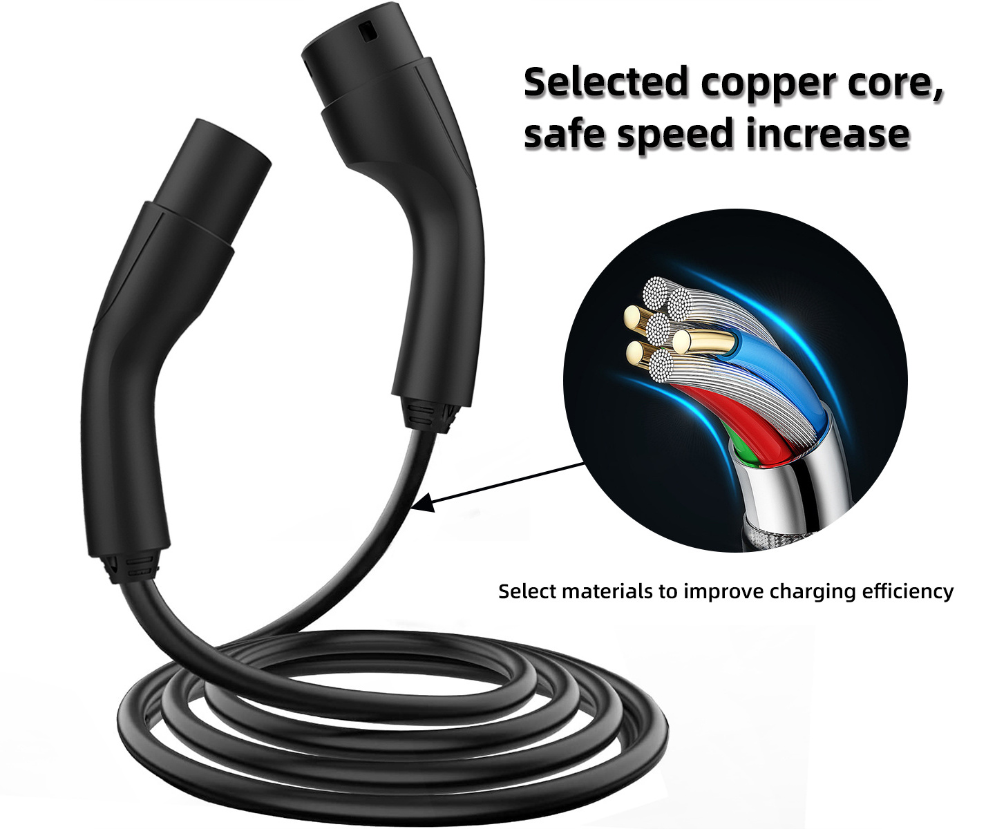 7kw 11kw  22kw 16A 32A three phase type2 to type2 ev charging cablet ype2 to type2 single cable