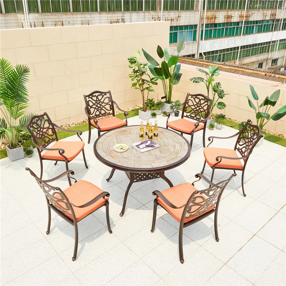 MANDELA New design patio aluminum frame furniture dining sets garden chairs