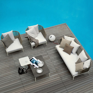 Outdoor Swimming Pool Patio Waterproof Rattan Living Room Modern Sofa Sectional