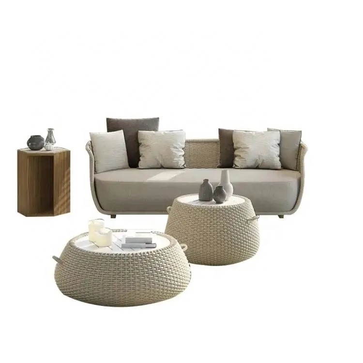 Waterproof Fabric Comfortable Modular Sofa Set rattan outdoor furniture