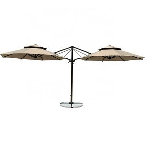 Aluminum garden double head roman umbrella custom 360 Degree Rotation Patio Cantilever Offset Umbrella