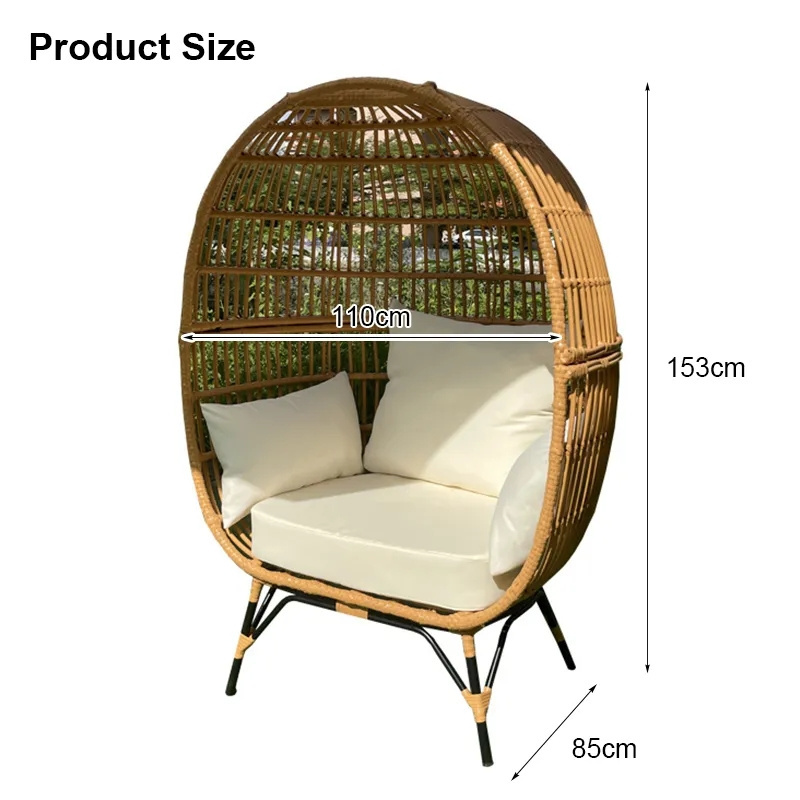 Modern Outdoor furniture Rattan Egg Shape Chair Garden Egg Chair with 4 Legs stand Egg chairs indoor for all people