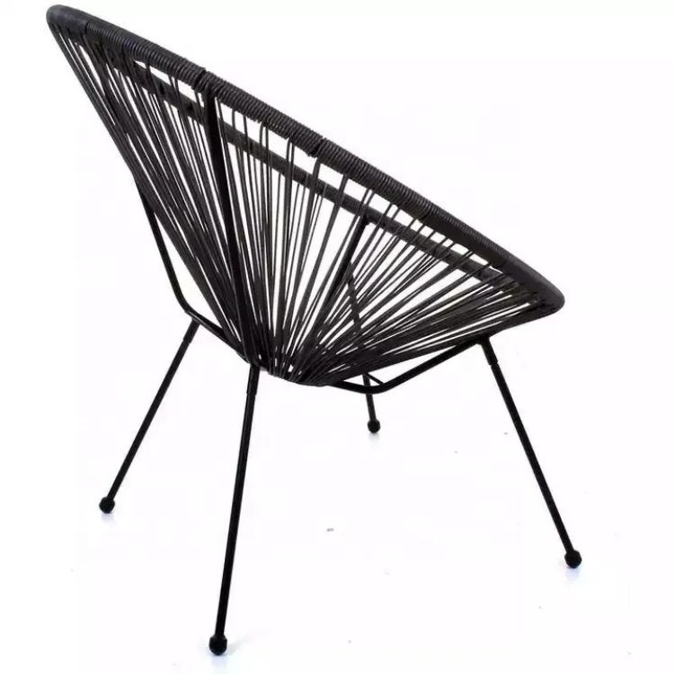 MANDELA All Weather Oval Weave Acapulco Chair Wicker Sun Chair Bistro Set Rattan Acapulco Chair