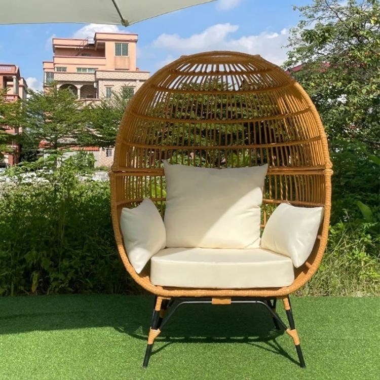 Modern Outdoor furniture Rattan Egg Shape Chair Garden Egg Chair with 4 Legs stand Egg chairs indoor for all people