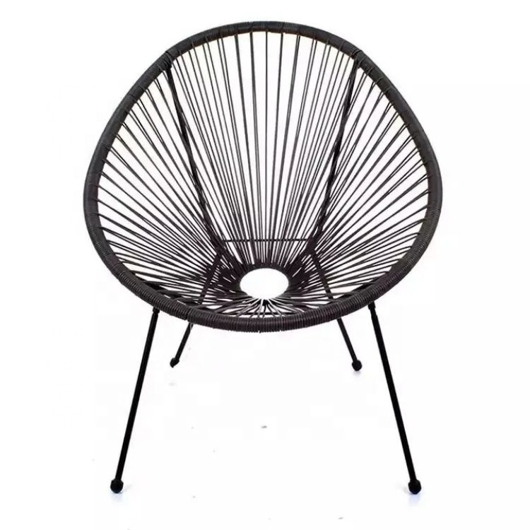 MANDELA All Weather Oval Weave Acapulco Chair Wicker Sun Chair Bistro Set Rattan Acapulco Chair