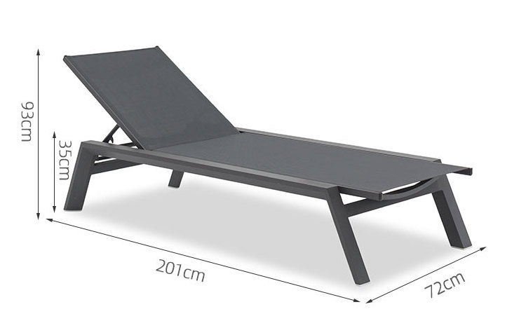 Outdoor Furniture Patio Sun Loungers Chaise Lounge Set Aluminum Fabric Swimming Pool Sunbed