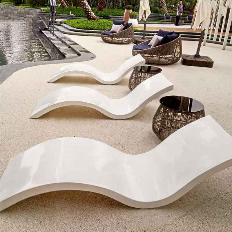 MANDELA Food grade material ledge in-pool chaise inwater ledge pool loungers