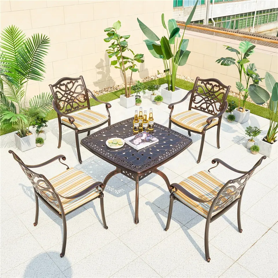 MANDELA New design patio aluminum frame furniture dining sets garden chairs