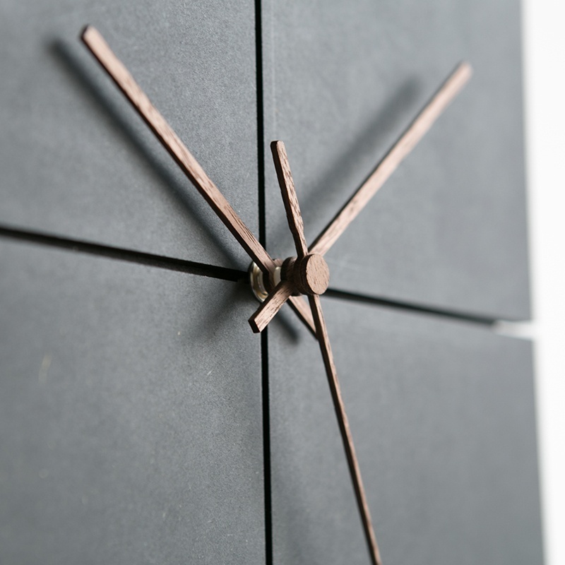 2019 EMITDOOG Black Square Modern Creative Wooden Silent Digital Wall Clock