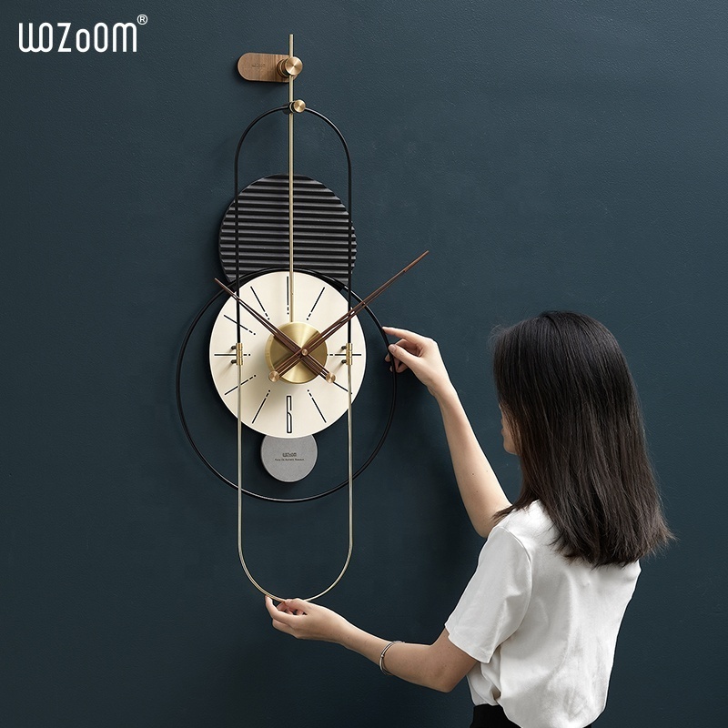 WOZOOM Wall Clock Gold Design Wholesale Cheap Nordic Big Watch Modern Metal Watch Luxury Large Wall Clock Home Decorative Clock