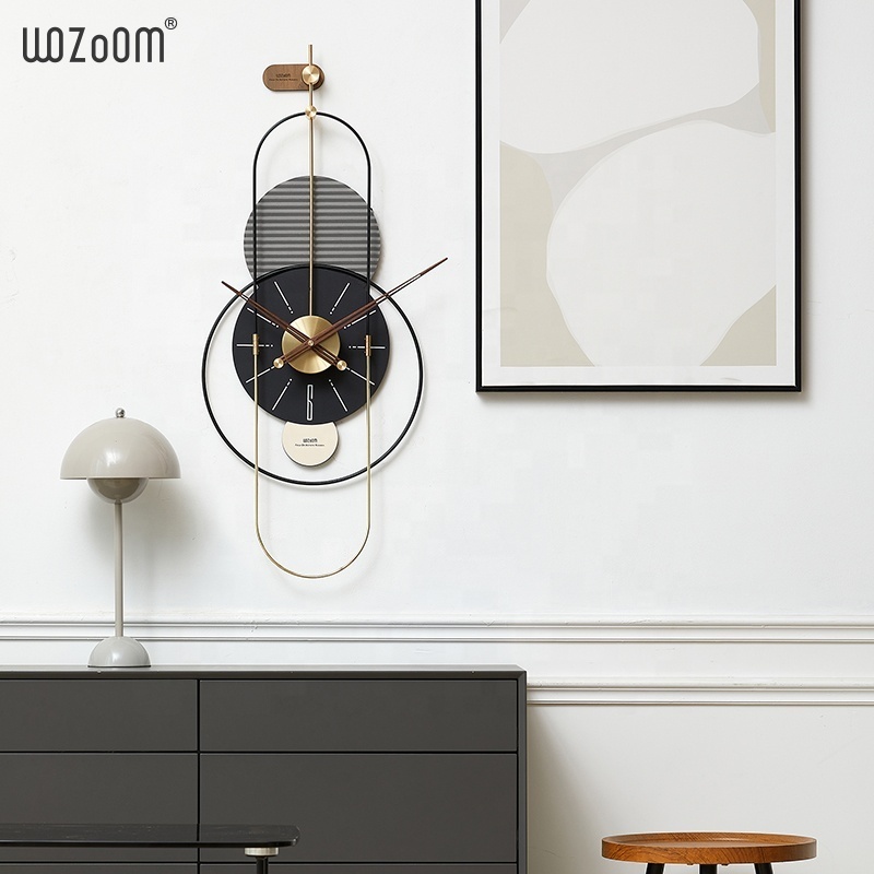 WOZOOM Wall Clock Gold Design Wholesale Cheap Nordic Big Watch Modern Metal Watch Luxury Large Wall Clock Home Decorative Clock