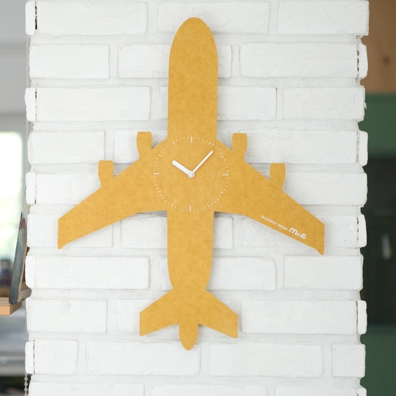 Mandelda Modern Design  Airplane Shaped Wall Clock Home Decor,Eco-board Wooden DIY Clocks With Aluminium Hands Quartz Clocks