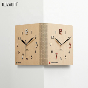 WOZOOM Corner Wall Clock Minimalist Design Quartz Wall Clock Interior Creative Modern Decor For Living Room