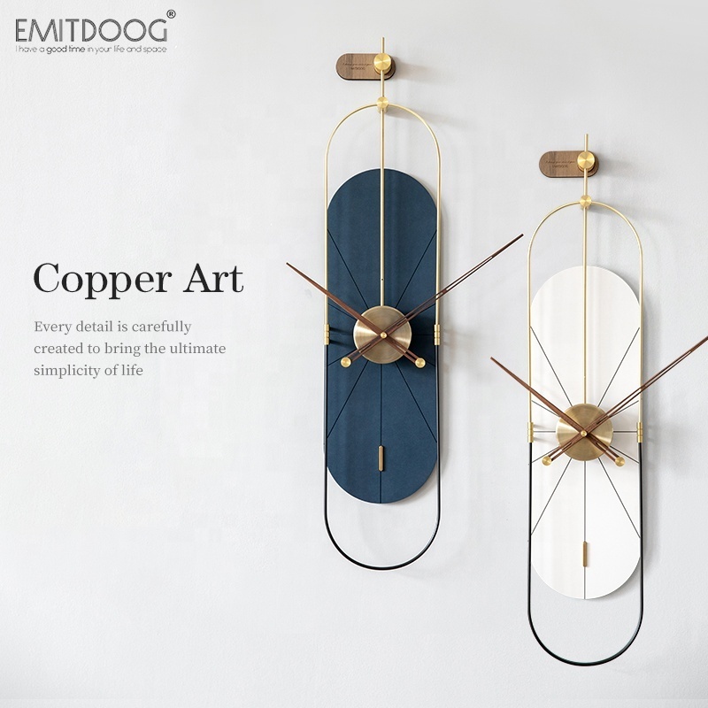 Emitdoog Metal Copper & Wood Modern Home Decorative Elegance Decorative Wall Clock For Living Room Bedroom Office Decor - Gold