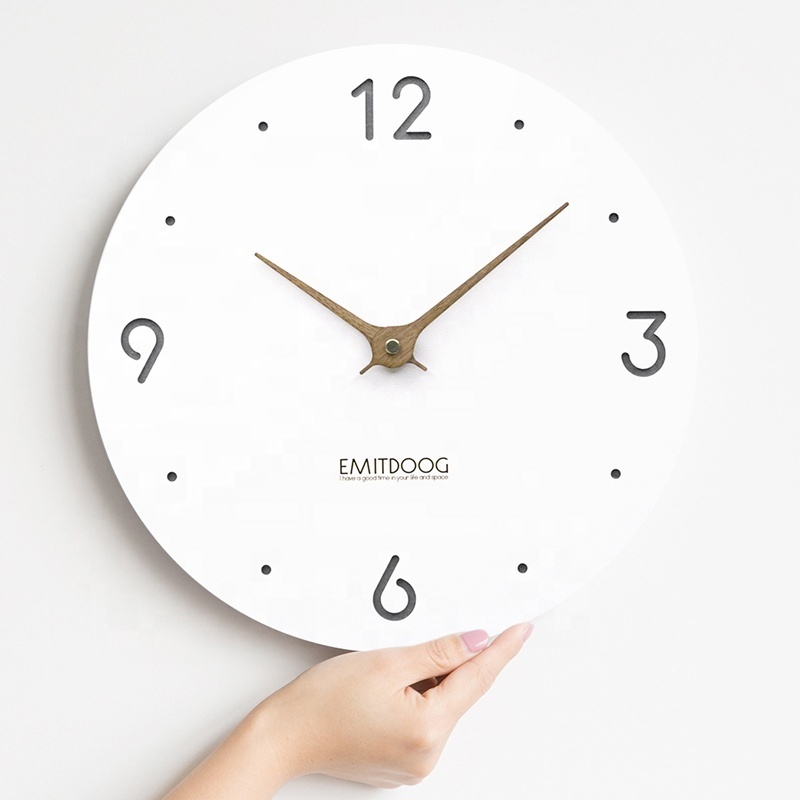 2019 EMITDOOG Modern Home Decoration Wall Clock Wooden Watch For Living Room