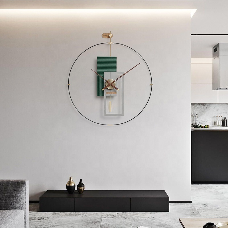 Mandelda Creative Metal Clocks Wall Minimalist Modern Clocks For Living Room Concrete Nordic Luxury 3d Clock Home Decor