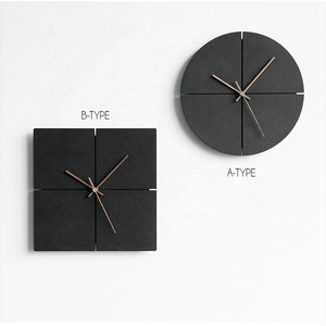 2019 EMITDOOG Black Square Modern Creative Wooden Silent Digital Wall Clock