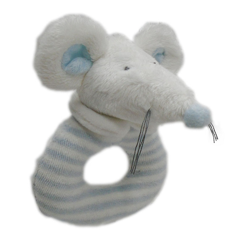 Babies play toy plush baby rattle set blue mouse baby toys